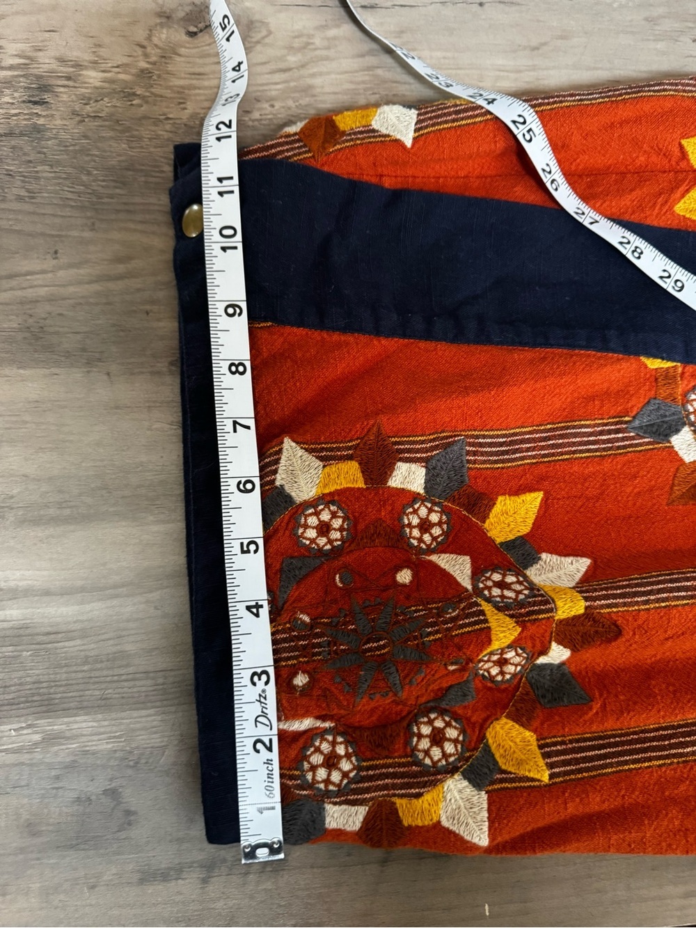 Free People Rust Floral Midi Wrap Skirt with Navy Trim - Picture 8 of 11